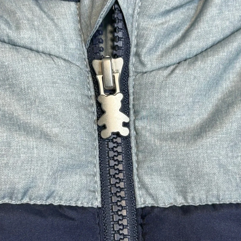 OshKosh B'gosh Baby Snowsuit Bunting Navy Blue Gray Teddy Bear Zipper 3 6 Months